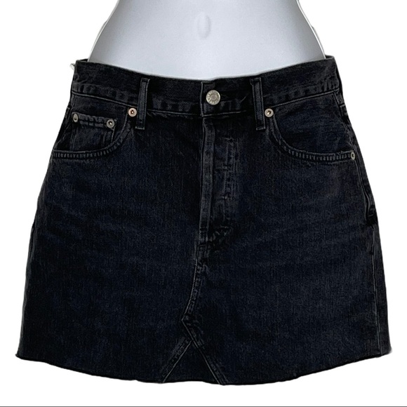 Agolde Quinn Revolve High Rise Button Fly Denim Mini Skirt - Picture 4 of 16